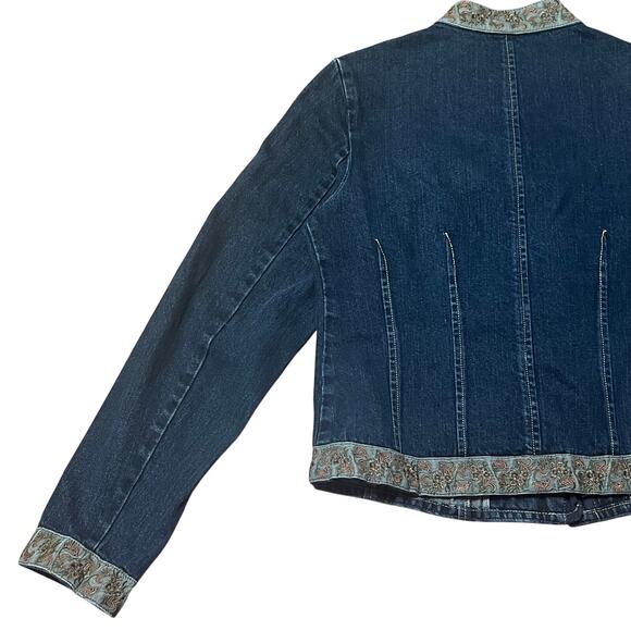 Vintage Willi Smith Cropped Denim Mock Neck Jacket Size Medium - Picture 5 of 7